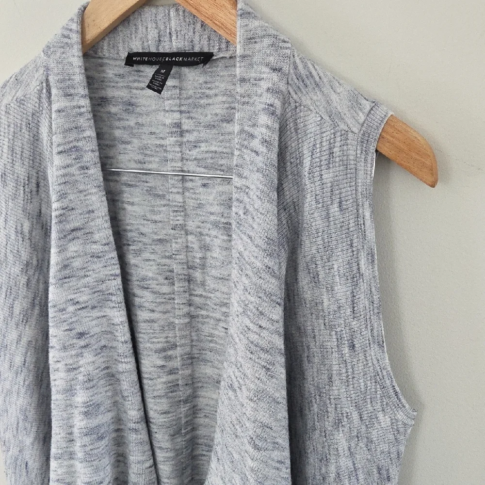 White House Black Market Heathered Gray Drape Vest